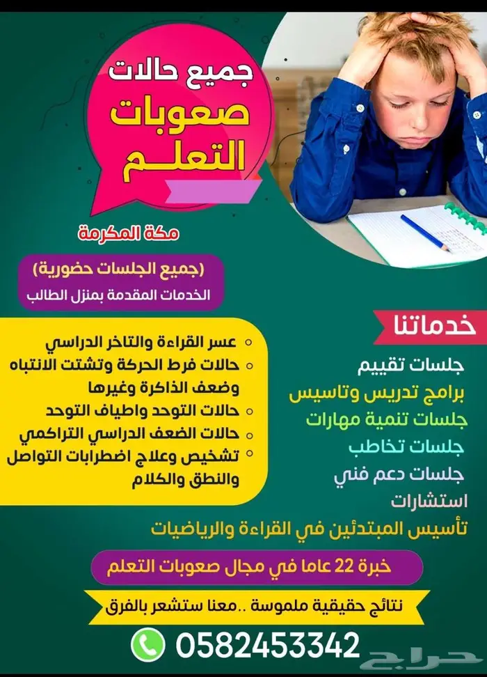 معلم خاص صعوبات التعلم مكة 1