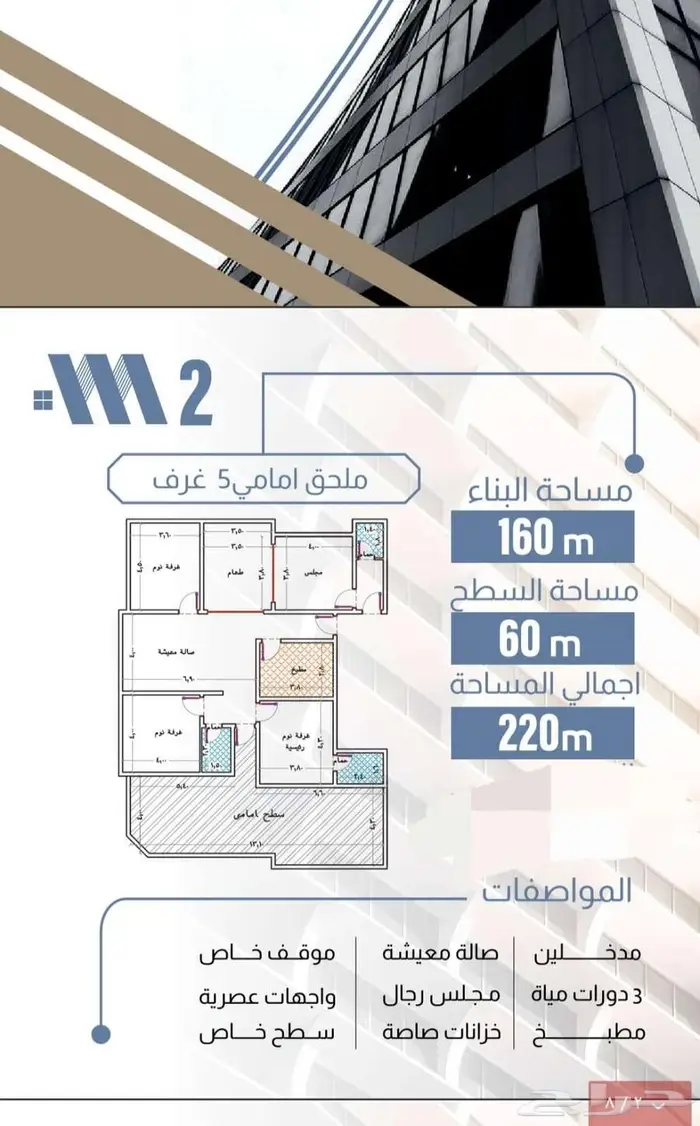 ملحق روف للبيع بمخطط الموسى (حي طيبة) 0