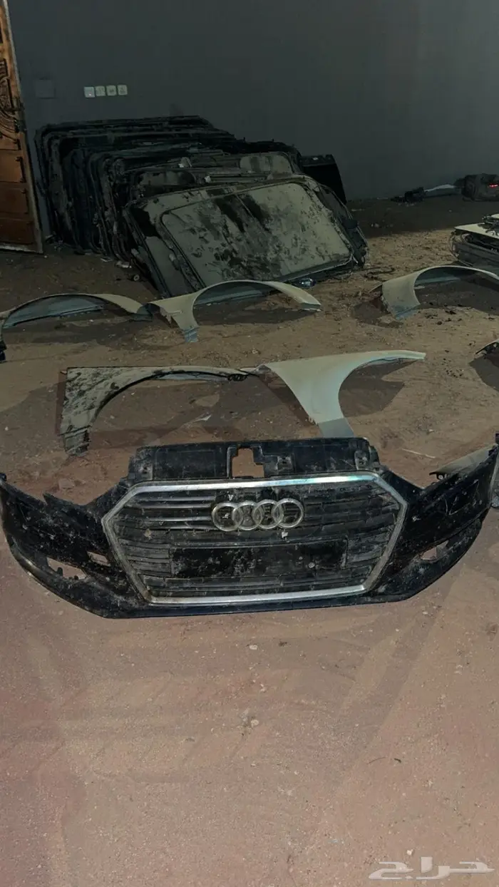 صدام اودي a3 2019 مع الشبك اصلي نظيف 2