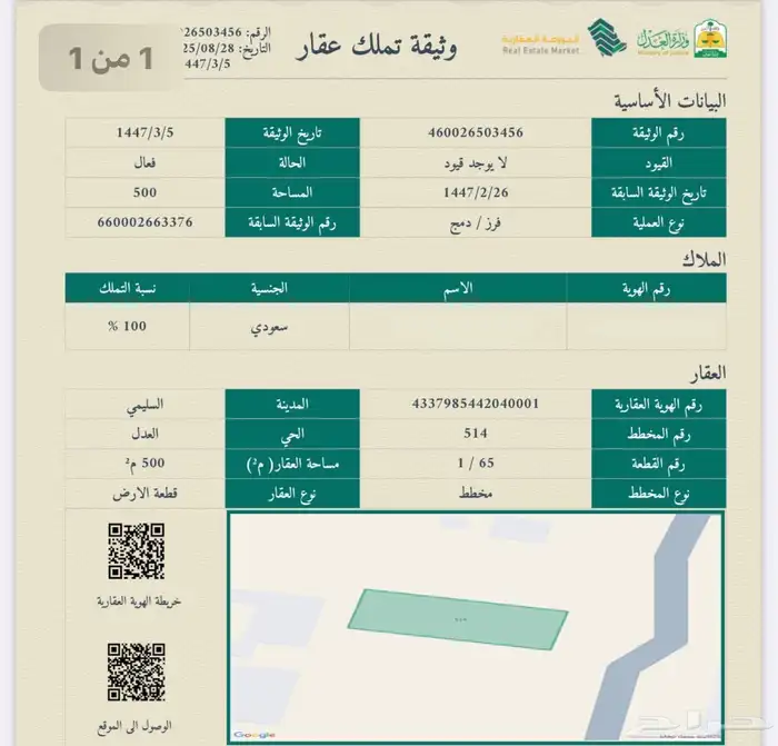 أرض تجاريه للبيع بالسليمي فقط 48 الف مساحه 500 0