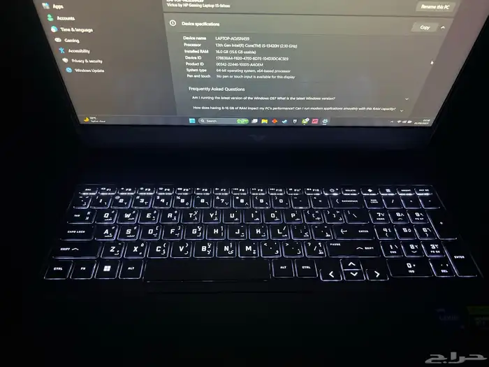 لابتوب HP Victus Gaming نظيف 10 10 استخدام شهرين 6
