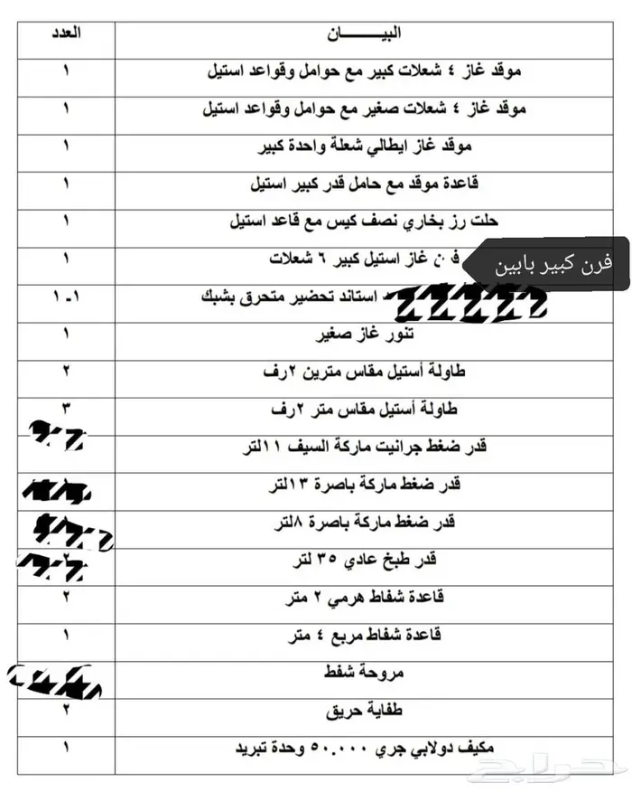 أدوات مطعم وأجهزة متنوعة مستخدم نظيف 0