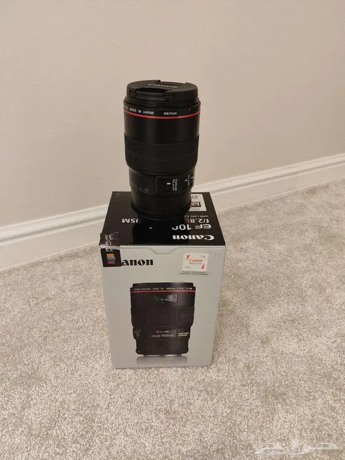 كاميرا كانون 800D عدسة كانون 100mm فلاش كانون 3
