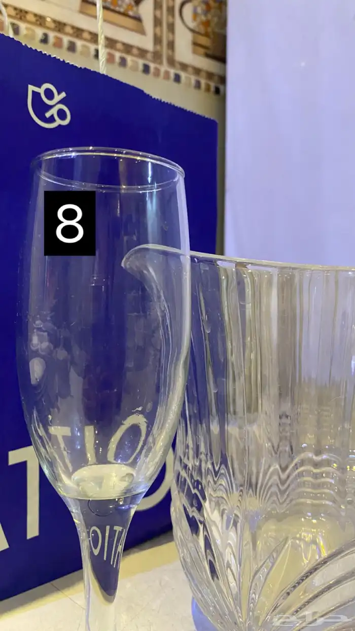 طقم زجاجي 3 أباريق   8 أكواب نظيف ومرتب 2