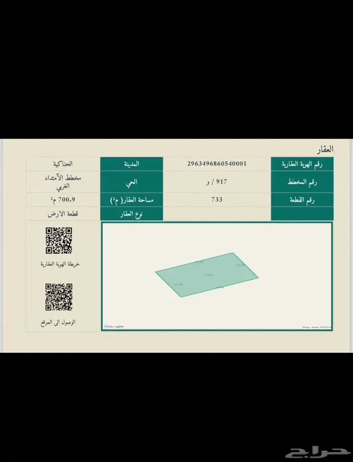 ارض سكنية في مخطط الامتداد الغربي 2