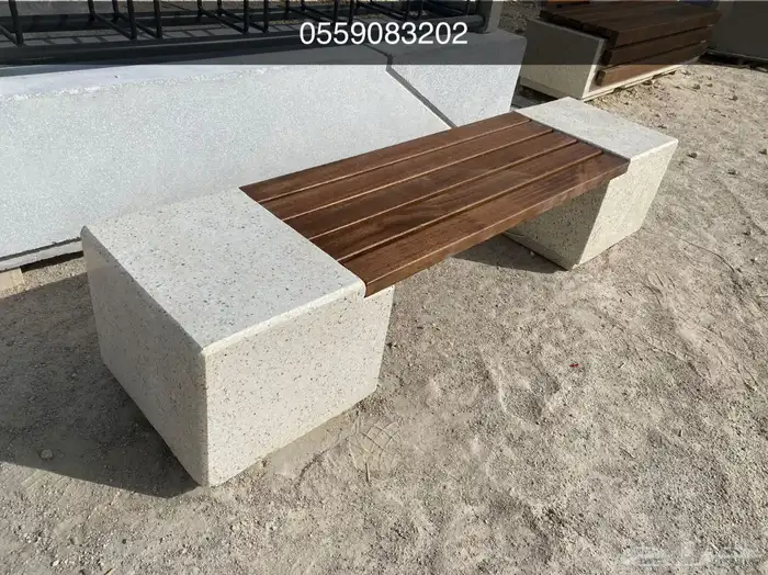 كراسي خرسانية طاولات حاويات نفايات اوحواض زراعة مصدات 27
