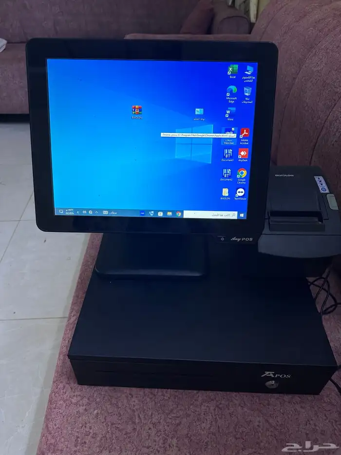 جهاز كاشير شاشة لمس مع طابعة فواتير وصندوق نقود 1