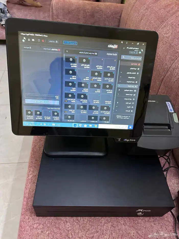 جهاز كاشير شاشة لمس مع طابعة فواتير وصندوق نقود 2