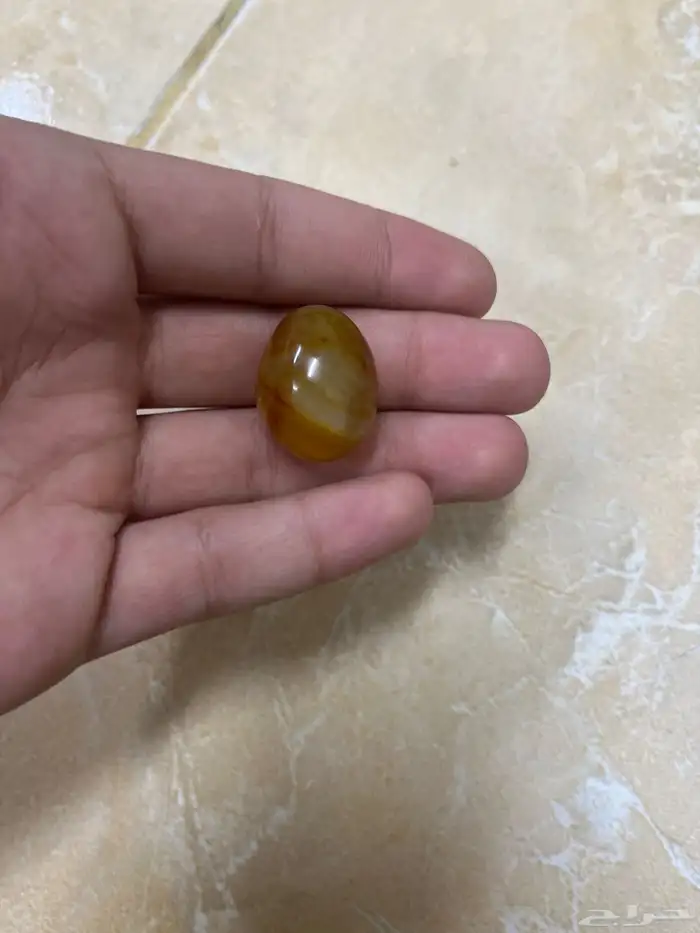 خاتم المرجان حجر على شكل كورة. حجر مشمشة حجر عقيق يماني 2