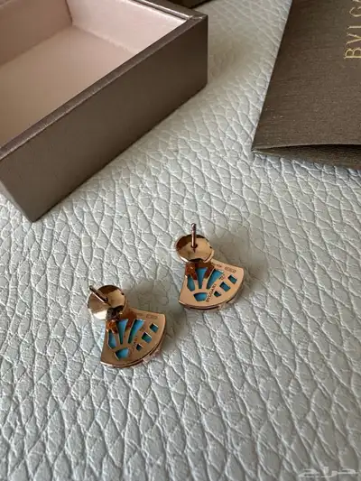 حلق bvlgari حجر تركواز طبيعي مع الماس index