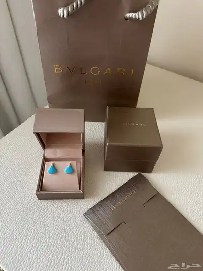 حلق bvlgari حجر تركواز طبيعي مع الماس index