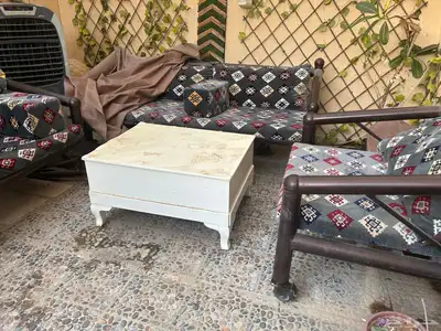 كراسي حديقه حديد ثلاث قطع للبيع 0