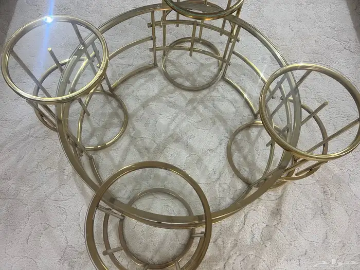 طاولة جديده خمس قطع ذهبي 0