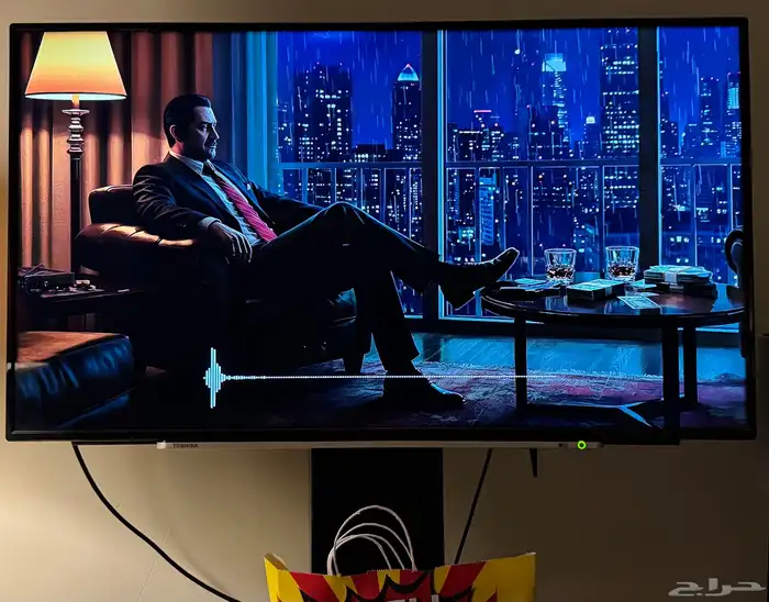تلفزيون TOSHIBA LED TV 40 بوصه وطاوله زجاجيه وحامل او ستاند 1