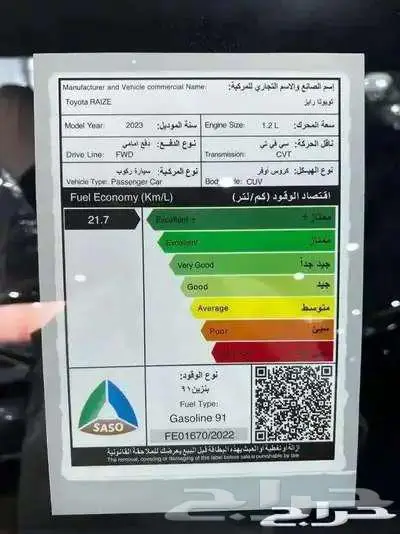 تايوتا رايز 2025 الفئات و الالوان حسب المخزون 0