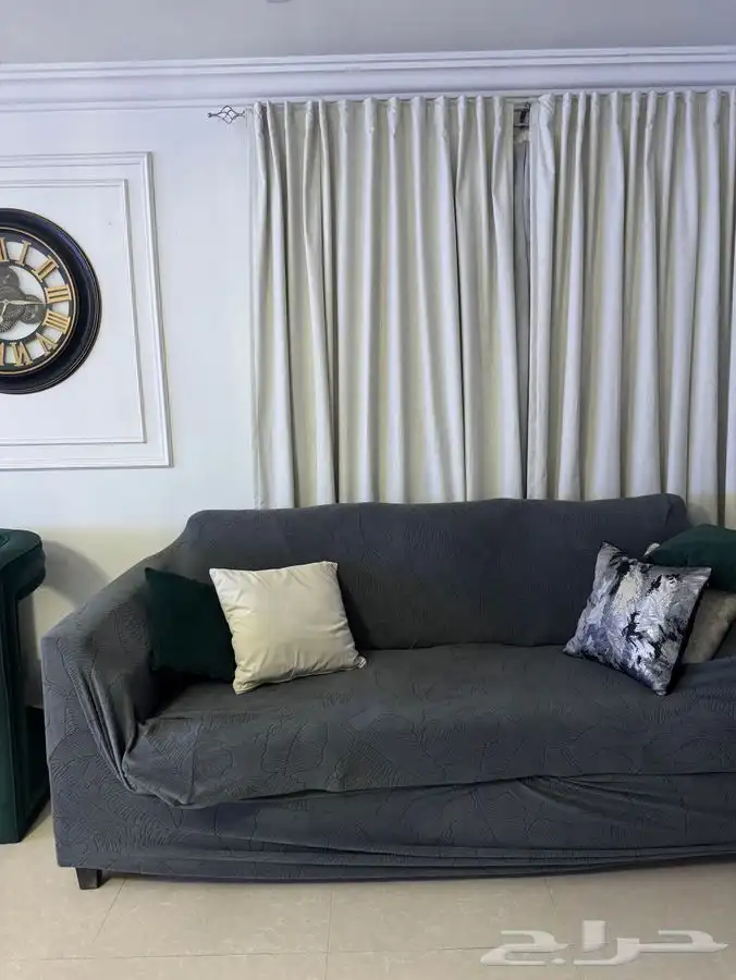 تلبيس كنب لون رمادي 0