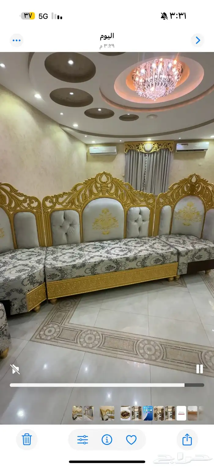 كنب للبيع 4قطع  3ستاير بديكورها بحاله جديدة 0