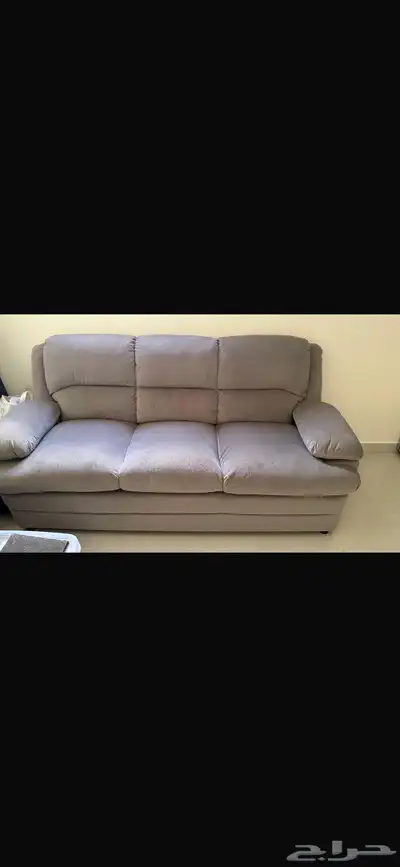 كنب اللون رمادي ب500 الطول مترين استعمال حشمة شبه جديد 0