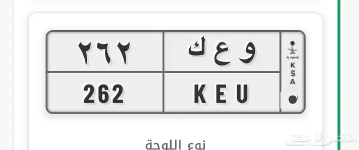 للبيع لوحه 262 0