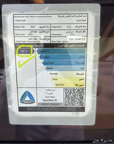 يارس 23 ماشية 25 ألف اقتصادية Toyota Yaris index