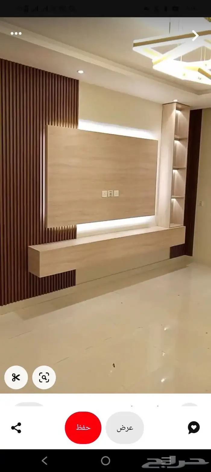 ديكور شاشة مع رف 2