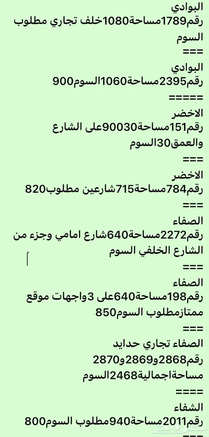 عروض اراضي للبيع بوادي يرموك صفاءالشفاءنخيل غرناطةياسمين قدس 2