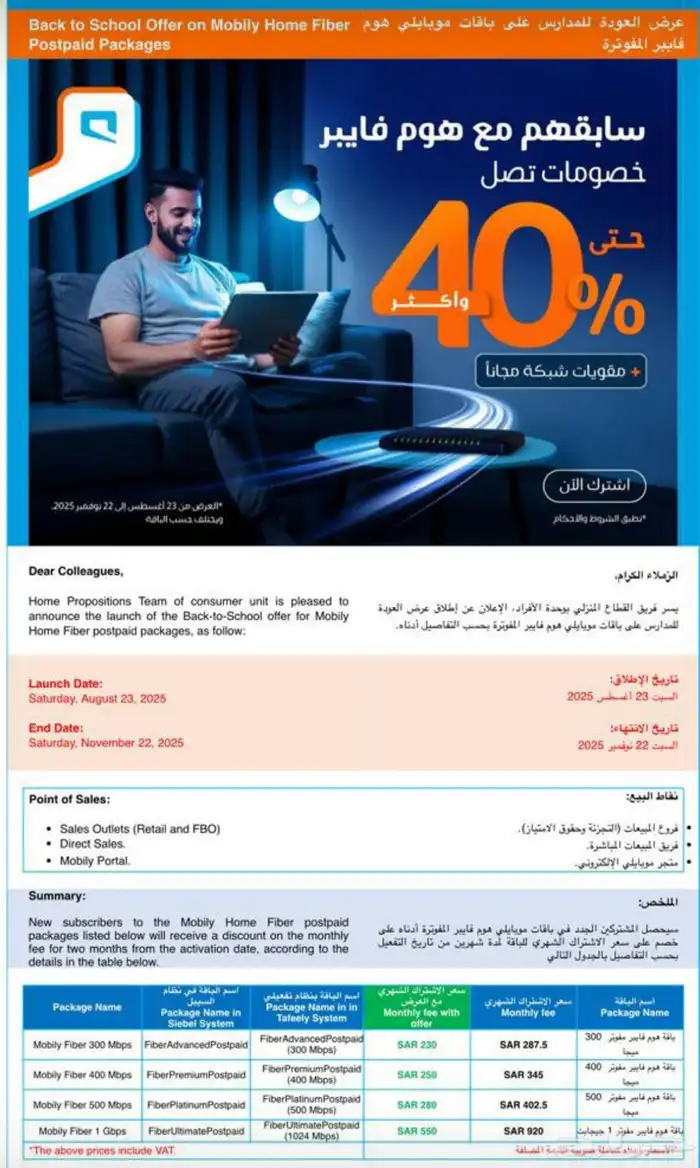 الياف فايبر موبايلي اقل الاسعار 1