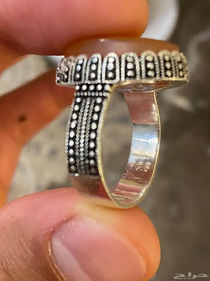 خاتم مشمشي عيار 925 جميل وأنيق 6