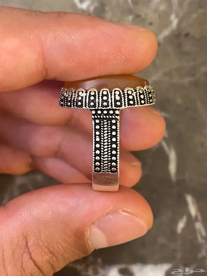 خاتم مشمشي عيار 925 جميل وأنيق 4