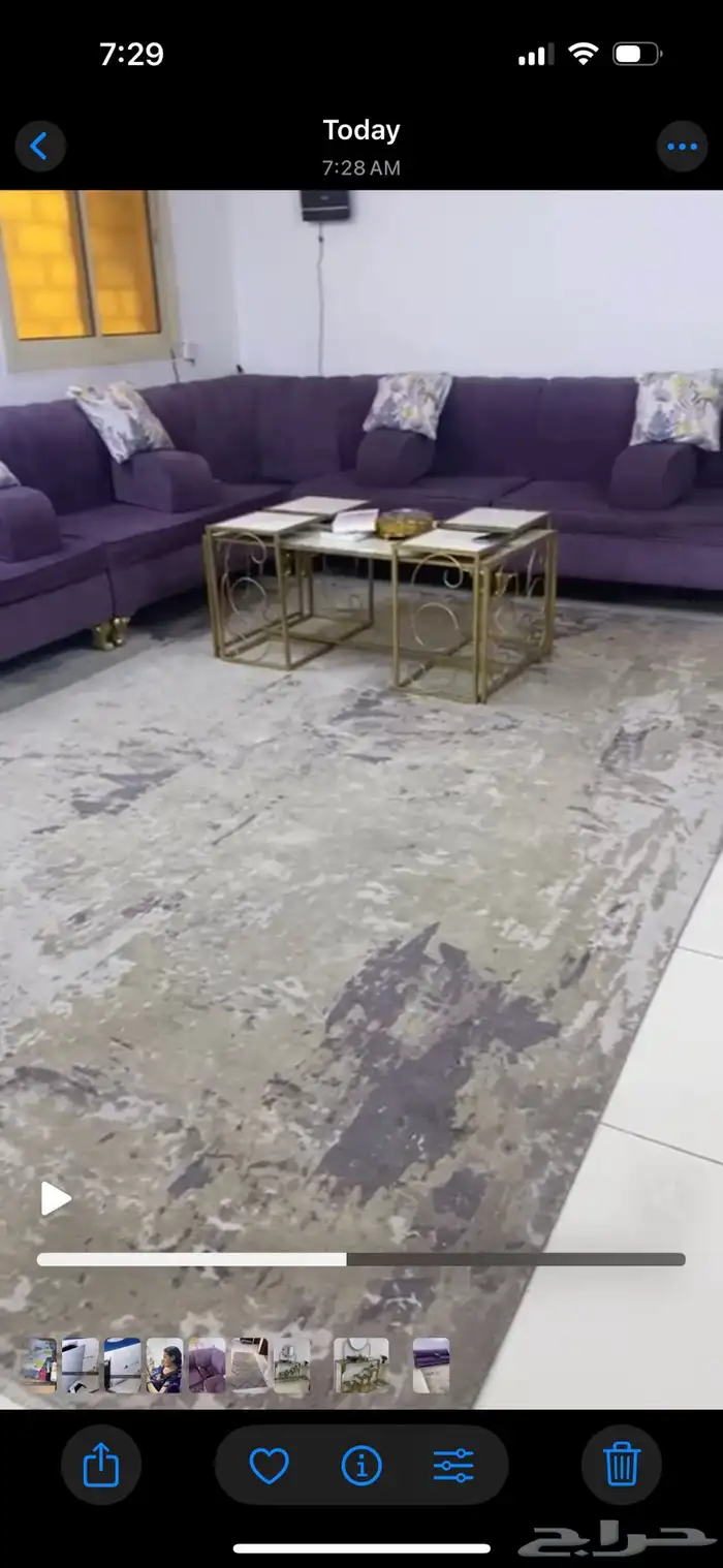 للبيع كنب حرف L مع طاولة وخدمه ومدخل وسجاده 2