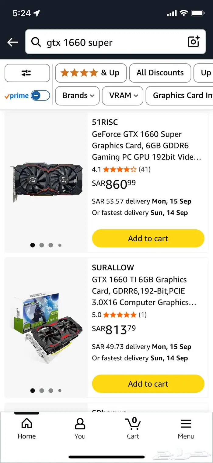للبيع كرت شاشة Nvidia GeForce GTX1660 Super شبه جديدة 8