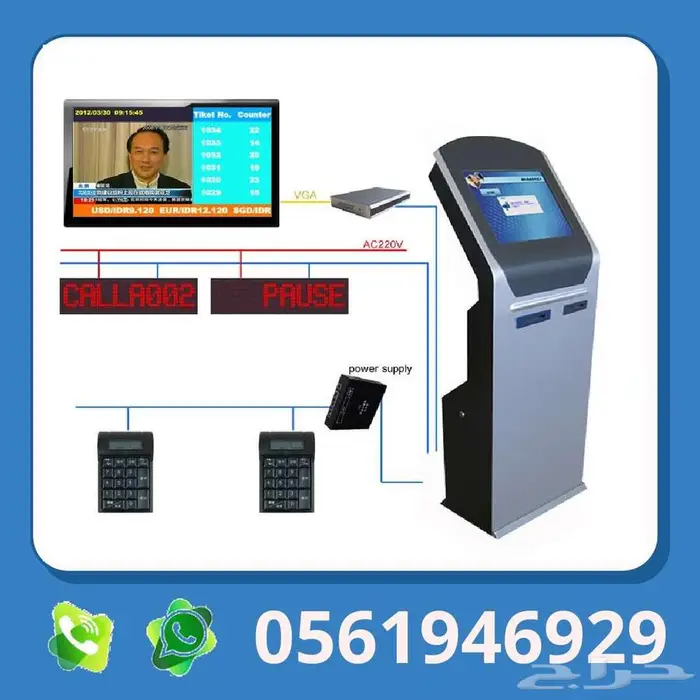 طباعة ارقام العملاء نظام ترتيب الصفوف والطابور وحدة الكيوسك 5