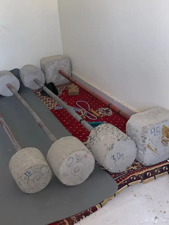 ركن رياضي منزلي  اثقال اسمنتيه بأوزان متعدده ممتازة جدا 1