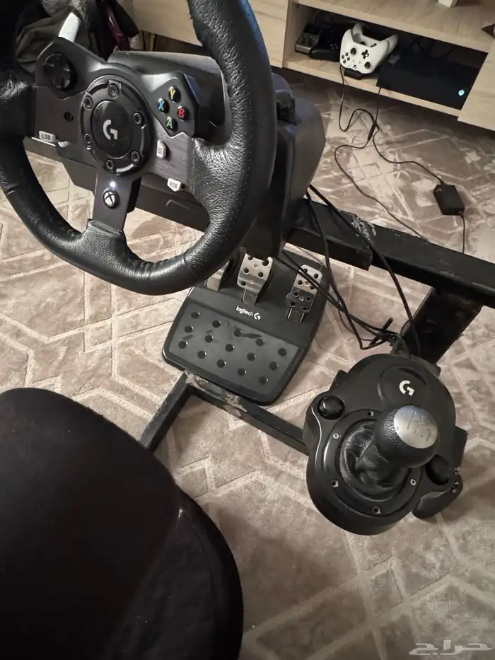 طاره و قير العاب مع ستاند وكرسي رياضي xbox و pc 1