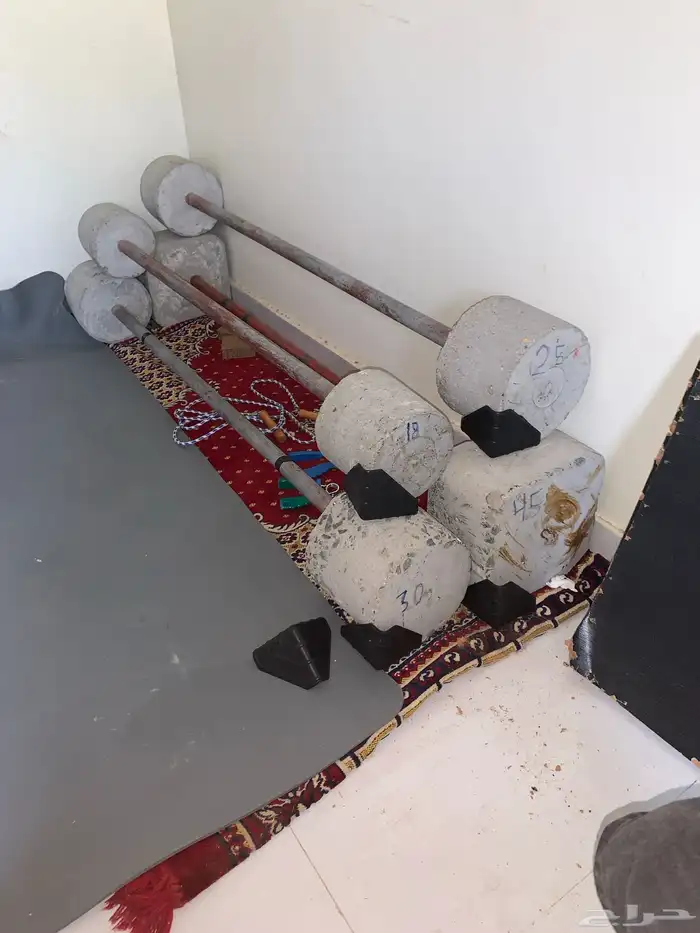 ركن رياضي منزلي  اثقال اسمنتيه بأوزان متعدده ممتازة جدا 0