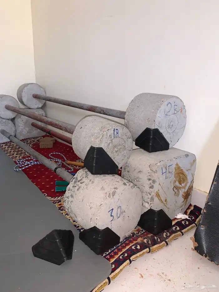 ركن رياضي منزلي  اثقال اسمنتيه بأوزان متعدده ممتازة جدا 9