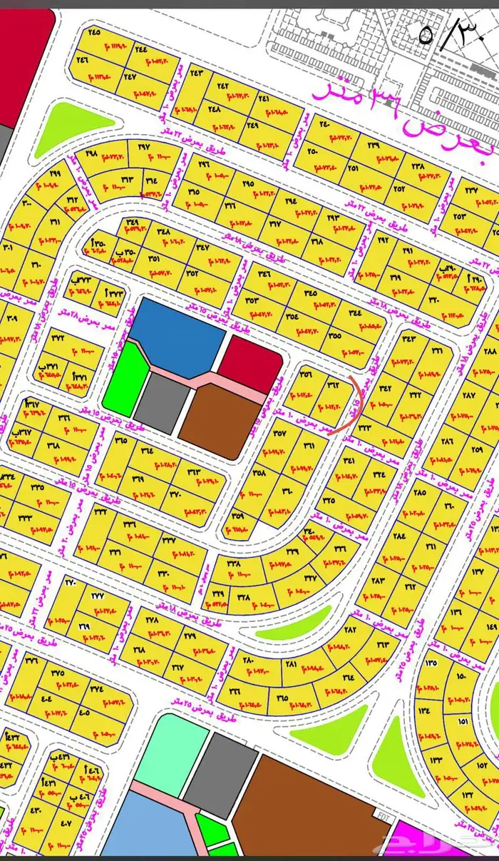 قطعة رقم 362 في مخطط 522 حي الأندلس بمدينة جيزان 0