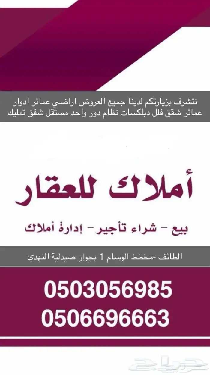 للبيع ارض بمخطط الوسام1 بموقع ممتاز مستويه تماما 0