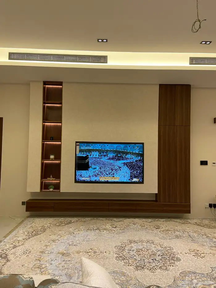 ديكورات خلفيات تلفزيون بديل اشيبورد بديل رخام نعلات باركيه 1