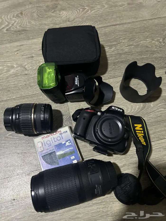 كاميرا نيكون d5100 مع عدسات والعدة كامله 6