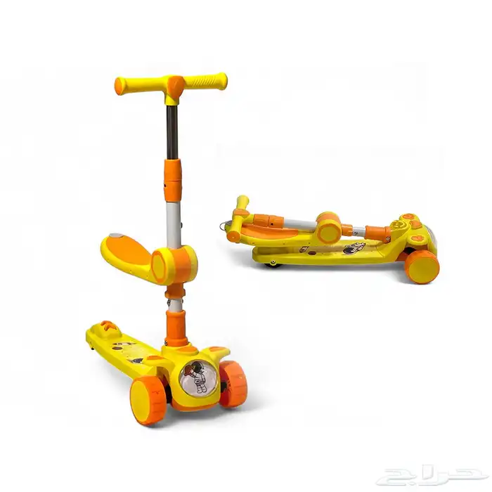 سكوتر يدوي للاطفال مع اضاءة وموسيقى وبتصميم مقعد قابل للطي 12