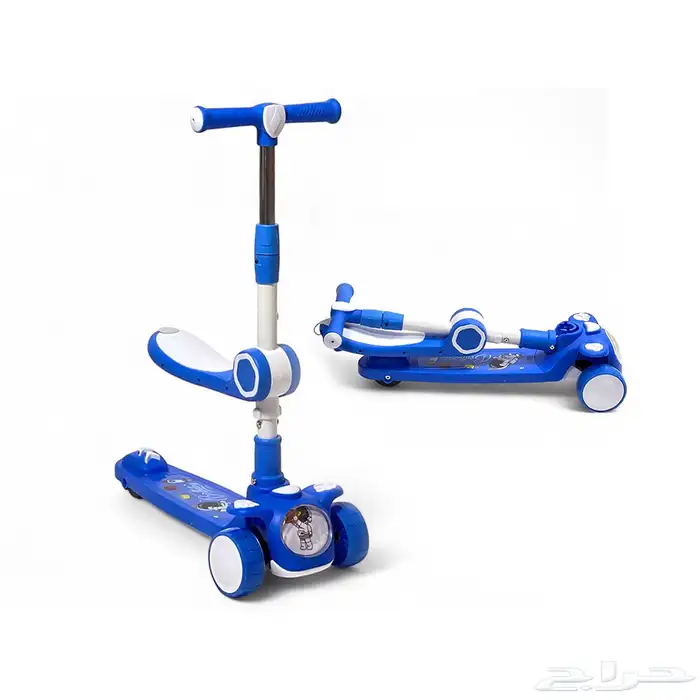 سكوتر أطفال بمقعد قابل للطي - سكوتر يدوي مع موسيقى واضواء 0