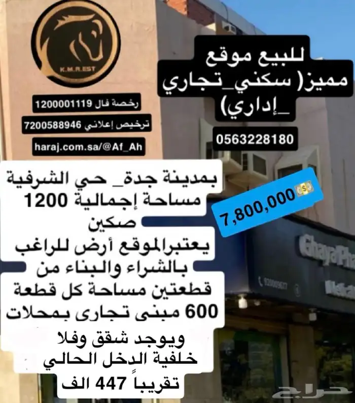للبيع مبنى تجاري كموقع بمنطقة أبراج 0
