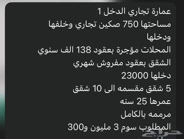 شقة حي اليرموك ومعها فيلا وعمارة تجاري الدخل1 وفيلا بالاسكان 3