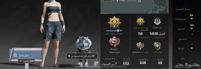 حساب للبيع ببجي 7