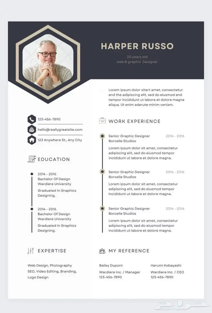 سيرة ذاتيه لغتين مدمج واحترافي باقل الاسعار CV ATS 3