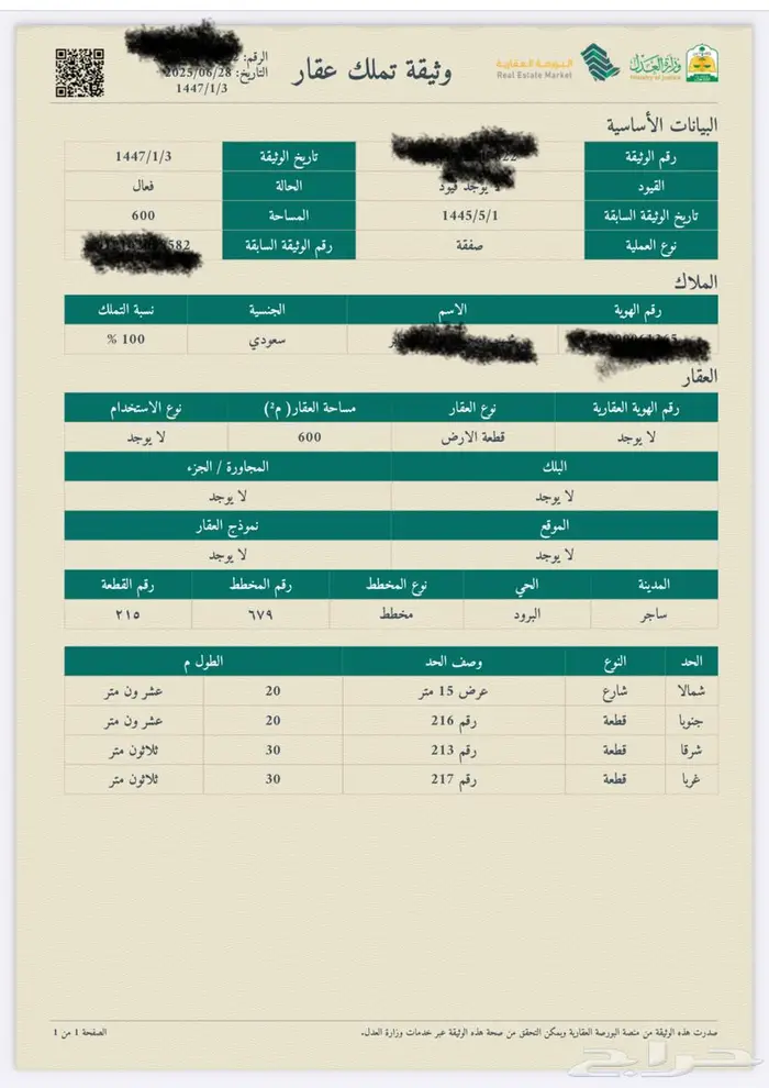 ارض في البرود تبعد عن ساجر 10 دقائق 0