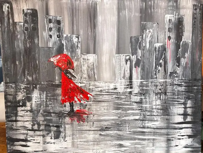 لوحات مرسومة باليد للفنانه التشكيله امل بالالوان زيتيه 7