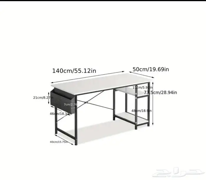 مكتب الكمبيوتر الحديث مع أرفف اخزبن 4