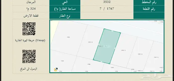 أرض للبيع مخطط أسس المرجان الرياض 1